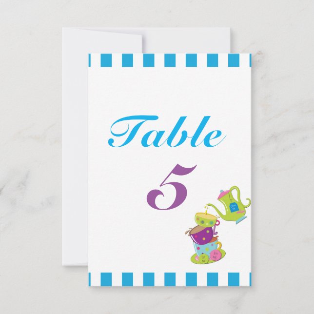Cartes numérotées de table d'anniversaire Tasses M (Devant)