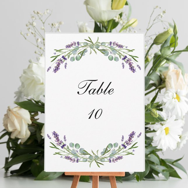Cartes numérotées de table de mariage à la lavande (Créateur téléchargé)