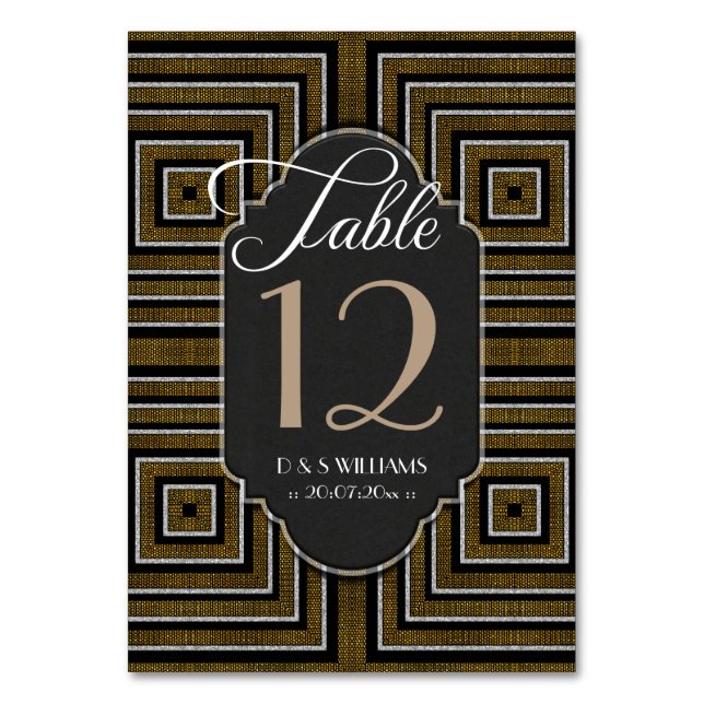 Cartes numérotées de table de mariage en bronze do (Par défaut)