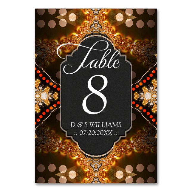 Cartes numérotées de table de mariage en or Boho t (Par défaut)