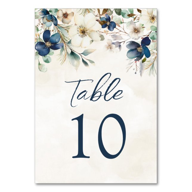 Cartes numérotées de table de mariage florales ble (Par défaut)