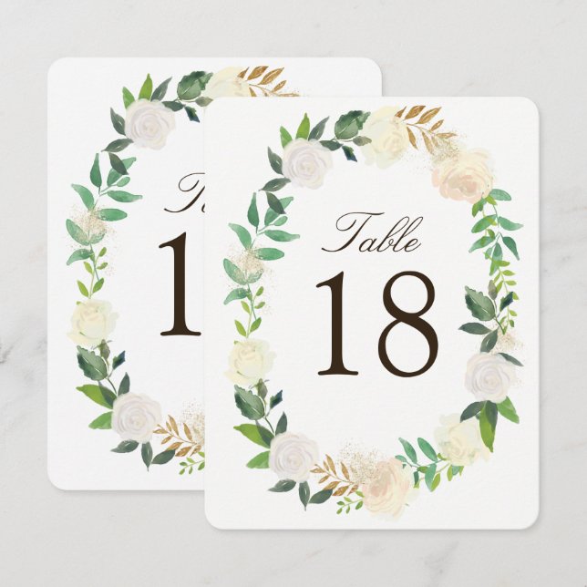 Cartes numérotées de table Romantique Rustique de  (Devant / Derrière)