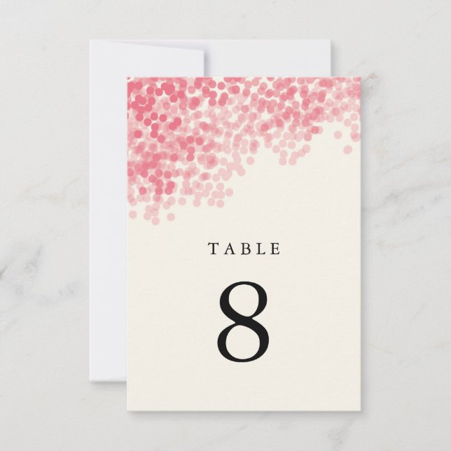 Cartes numérotées de table Rosey Pink Light Shower (Devant)