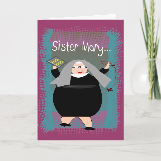 Cartes Nun~~Humour Nun Catholique Silly (Devant)
