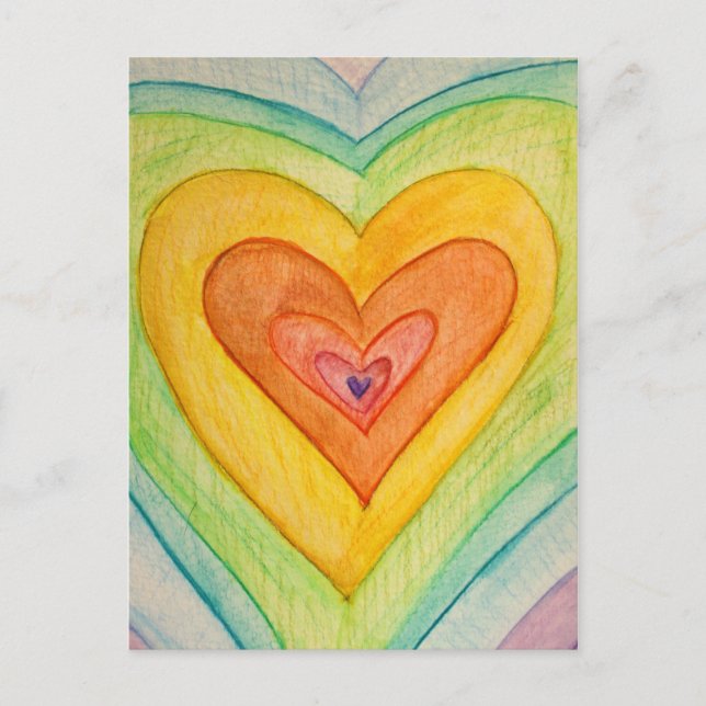 Cartes ou cartes postales Rainbow Friendship Heart (Devant)