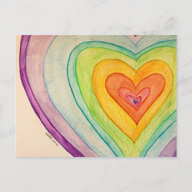 Cartes ou cartes postales Rainbow Friendship Heart (Devant)