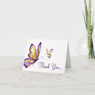 Cartes Papillon   Purple Aquarelle Merci note
