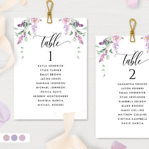 Cartes Pastel Floral Seating Plan avec nom d'hôte