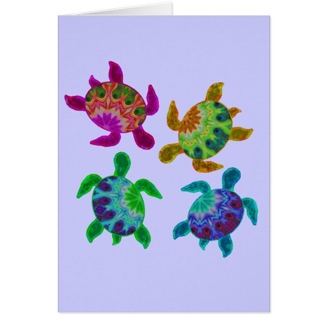 Cartes peintes multi de tortues (Devant)