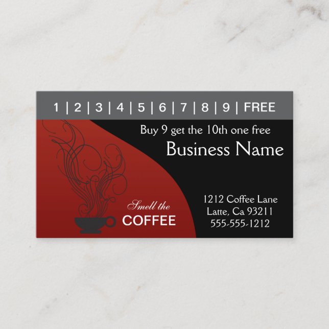 Cartes perforées de café rouge et noir (Devant)