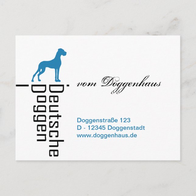 cartes personnalisables de Grand Danois (Devant)