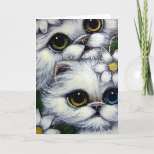 Cartes personnalisées CHATS PERSANS BLANCS YEUX DI