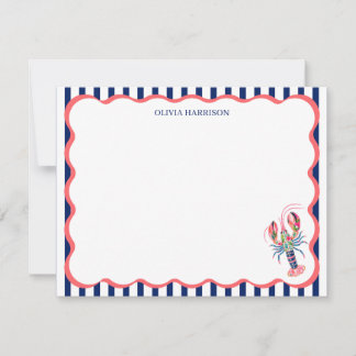 Cartes personnalisées de homard | Papeterie person
