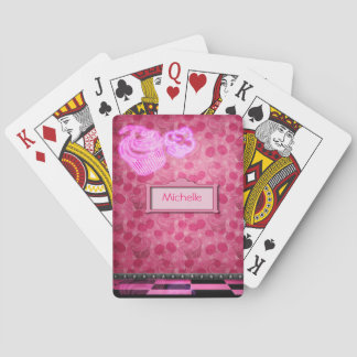 Cartes personnalisées de jeu de cupcake de néon