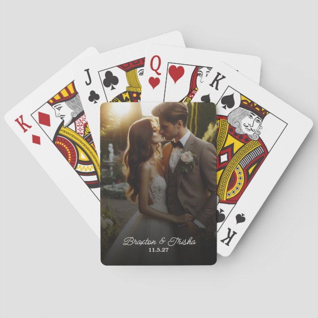 Cartes personnalisées de jeu photo mariage (dos)