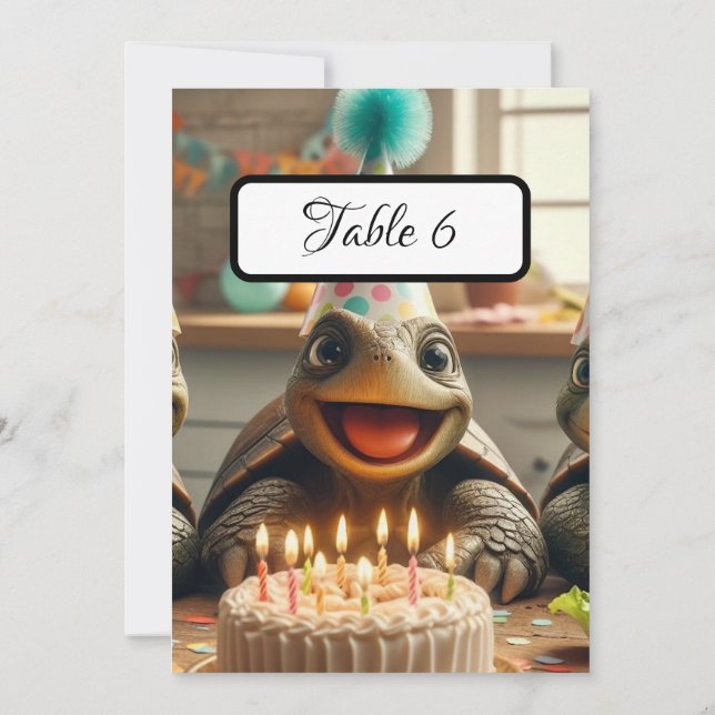 Cartes personnalisées de table tortue, (Dos)