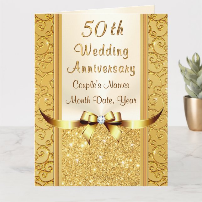 Cartes personnalisées pour les 50 ans de mariage,  (Petite plante)