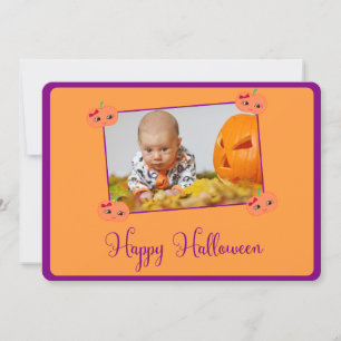 Cartes personnalisées rondes Joy Halloween avec ph