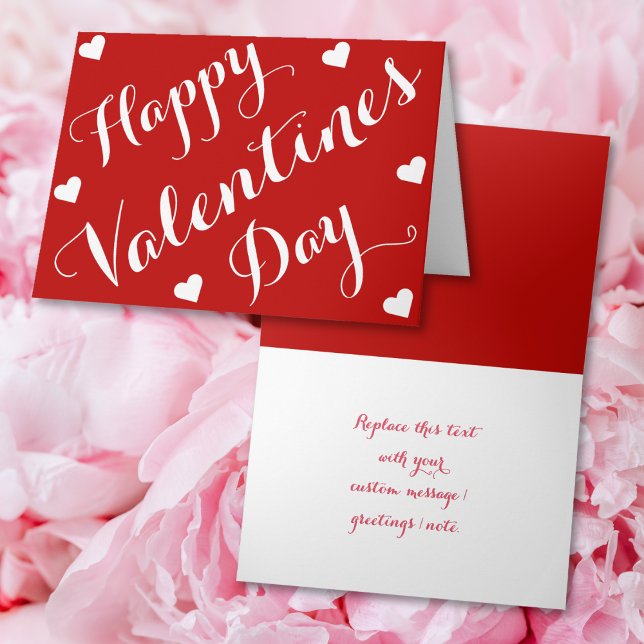 Cartes personnalisées rouges de la Saint-Valentin  (Custom Personalized Red Happy Valentines Day Cards)