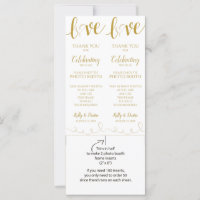 Cartes Photo Booth | Love Script - Or & Beige