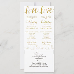 Cartes Photo Booth   Love Script - Or & Beige
