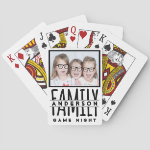 Cartes Photo de famille Nom personnalisé Jeu blanc mode