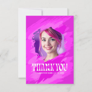 Cartes photo modernes Merci   Peinture rose