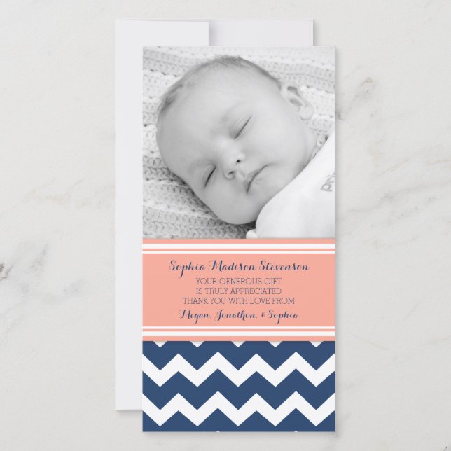 Cartes photos bleus de corail de baby shower de (Devant)