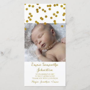 Cartes photos de baby shower de Merci d'or