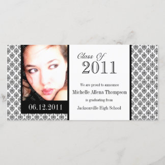 Cartes photos de Faire-part de diplômes Damask Bla