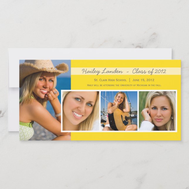 Cartes photos de Faire-part | jaune (Devant)
