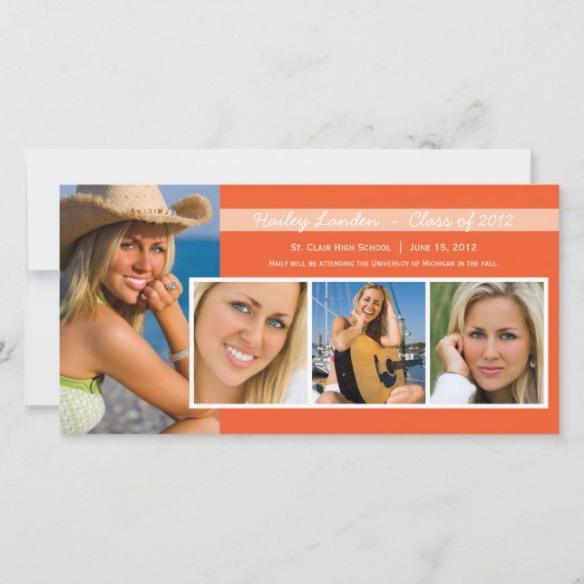 Cartes photos de Faire-part | Orange (Devant)