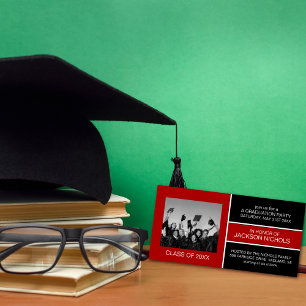 Cartes photos de la Graduation Rouge et Noir