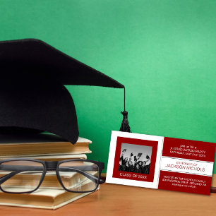 Cartes photos de la graduation verte et blanche