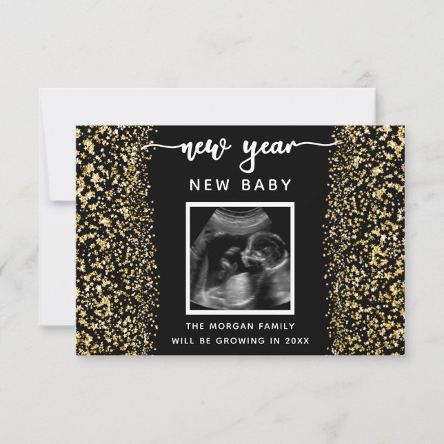 Cartes photos de la grossesse du Nouvel An (Devant)