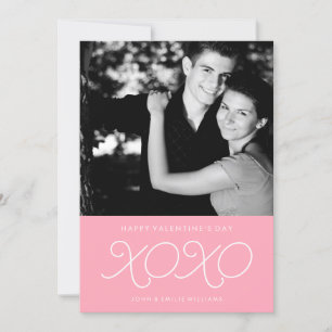 Cartes photos de la Saint Valentin rose XOXO