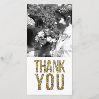 Cartes photos de Merci de Parties scintillant blan