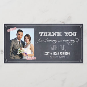 Cartes photos de Merci Mariage élégamment marqués