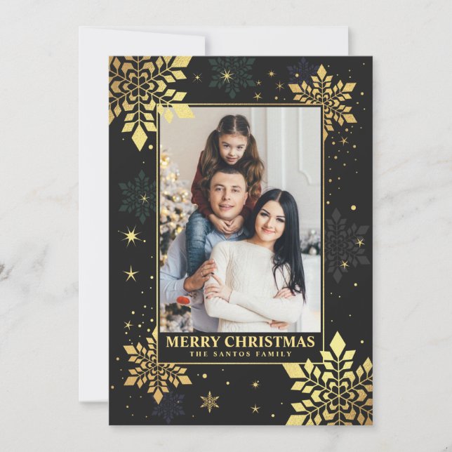 Cartes photos de Noël Faux Gold Foil Flèche de nei (Devant)