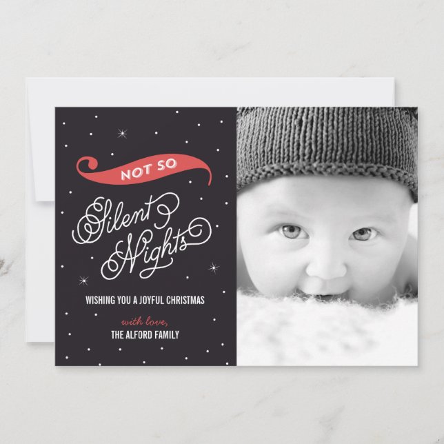 Cartes photos de Noël pas si silencieuses (Devant)