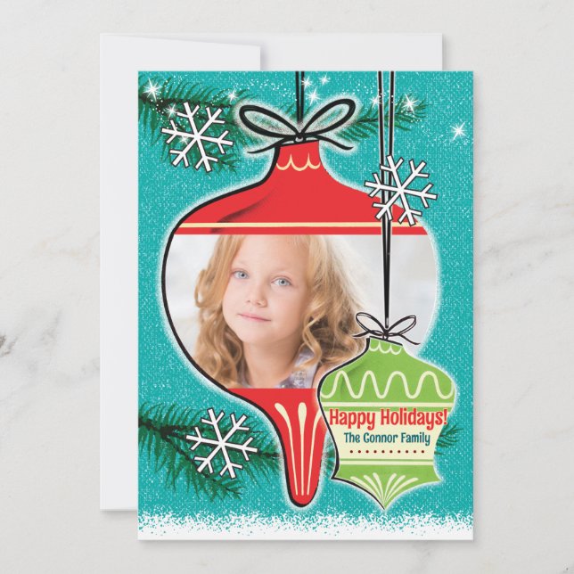 Cartes photos de Noël Retro Ornamy (Devant)