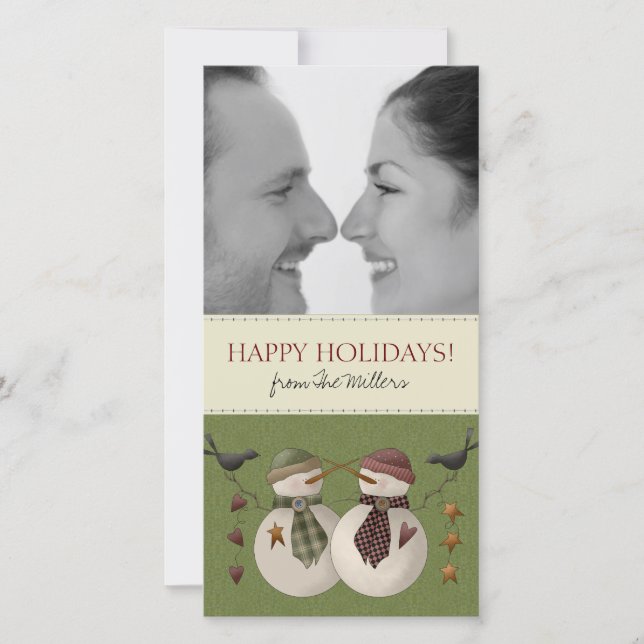 Cartes photos de Noël Snowmen (Devant)