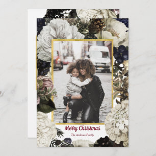 Cartes photos de Noël vintage Botanique