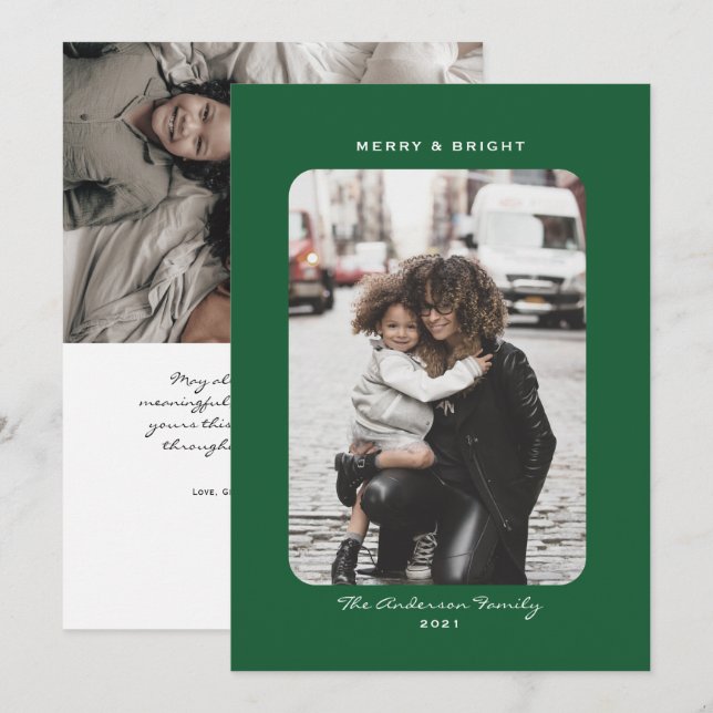 Cartes photos de vacances de Noël simples et propr (Devant / Derrière)