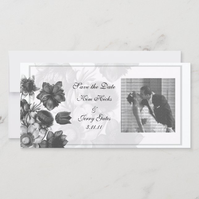 Cartes photos Mariage gris élégant (Devant)
