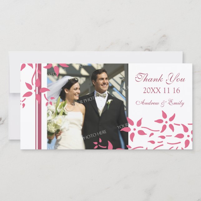 Cartes photos Mariages de Merci rose (Devant)