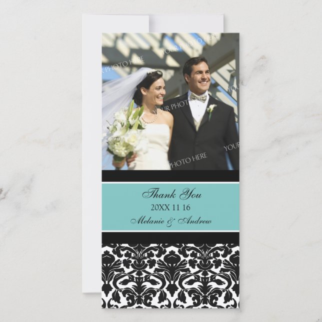 Cartes photos Mariages turquoises du Merci noir (Devant)