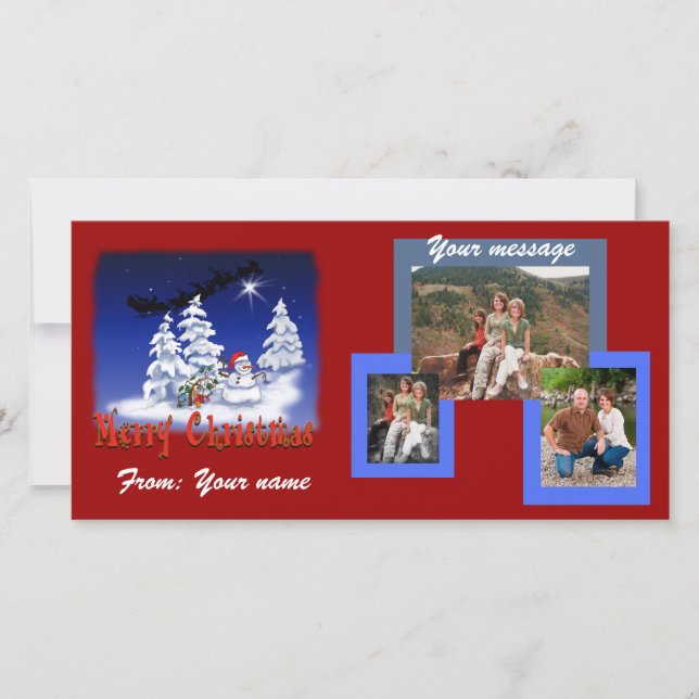 Cartes photos pour noël personnalisable (Devant)