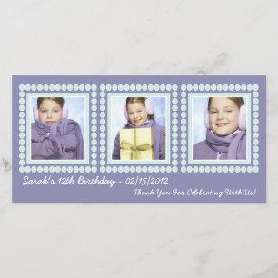 Cartes photos pourpres de Merci de fille