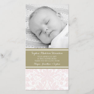 Cartes photos roses de baby shower de Merci de